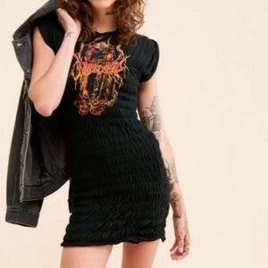 Urban Outfitters Black Ruche Mini Dress sz S